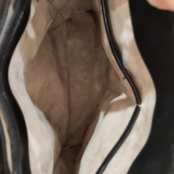 BRAHMIN Vintage Genuine Leather Croco Satchel Bag, Black/Brown, Women's OS - Picture 9 of 14